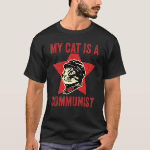 Camiseta Meu Gato É Um Gato De Vintagem Comunista Dizendo