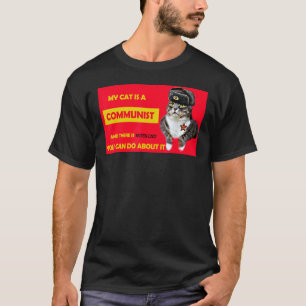 Camiseta Meu Gato É Um Gato De Vintagem Comunista Dizendo