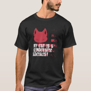 Camiseta Meu Gato É Um meme Sarcástico Socialista Democráti