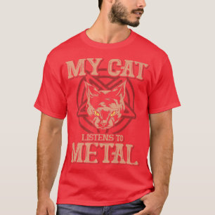 Camiseta Meu Gato escuta o Metal Black Dark Rock Death