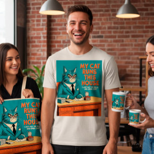 Camiseta Meu Gato Executa Esta Casa   Citação de Gato Engra