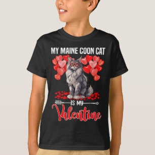 Camiseta Meu gato Maine Coon fofo é meu namorado no Dia dos