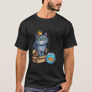 Camiseta Meu Gato Manda Nesta Casa, Eu Só Pago o Aluguel