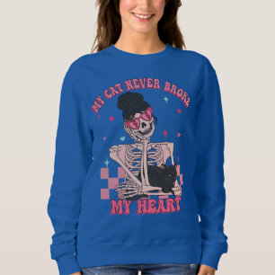Camiseta Meu Gato Nunca Quebrou Meu Anti-Valentim Cardíaco