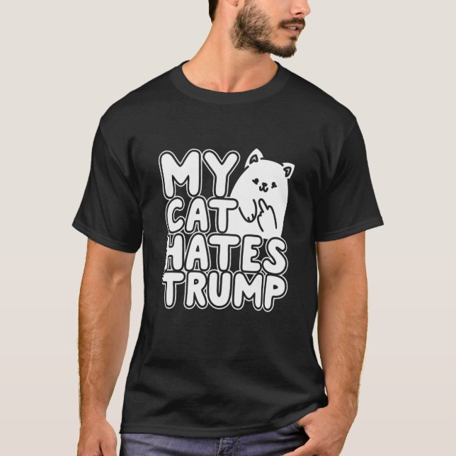 Camiseta Meu Gato Odeia Trump T Shirt (Frente)
