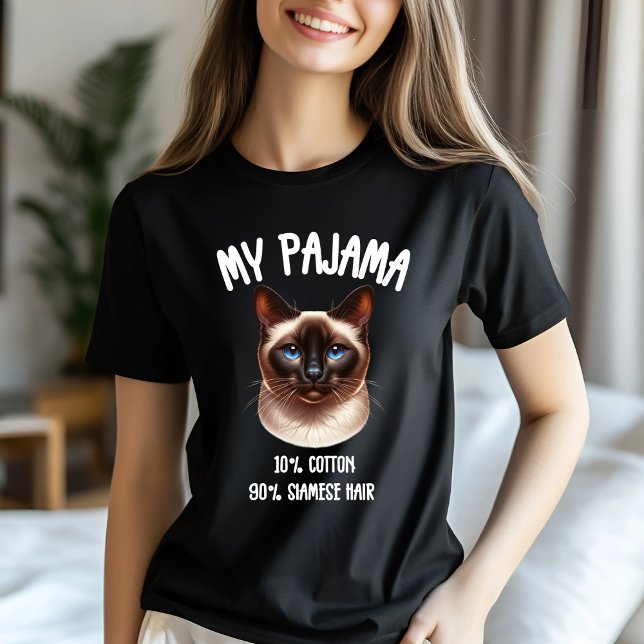 Camiseta Meu Gato Pajama Siamese (Criador carregado)