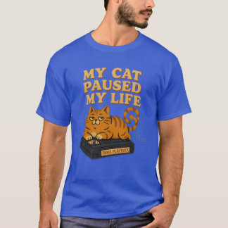 Camiseta Meu Gato Pausou Minha Vida vibe retrô anos 80 90 v