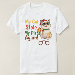 Camiseta Meu Gato Roubou Minha Pizza... De Novo