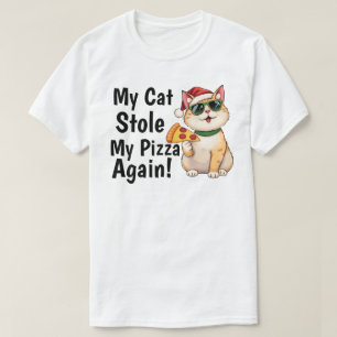 Camiseta Meu Gato Roubou Minha Pizza... De Novo