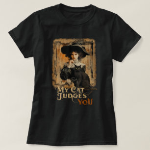 Camiseta "Meu Gato te julga" Estilo Vintage