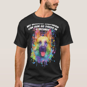 Camiseta Meu German shepherd Pode Correr 40 Jardas Shepard