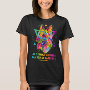 Camiseta Meu German shepherd Pode Correr 40 Jardas Shepard