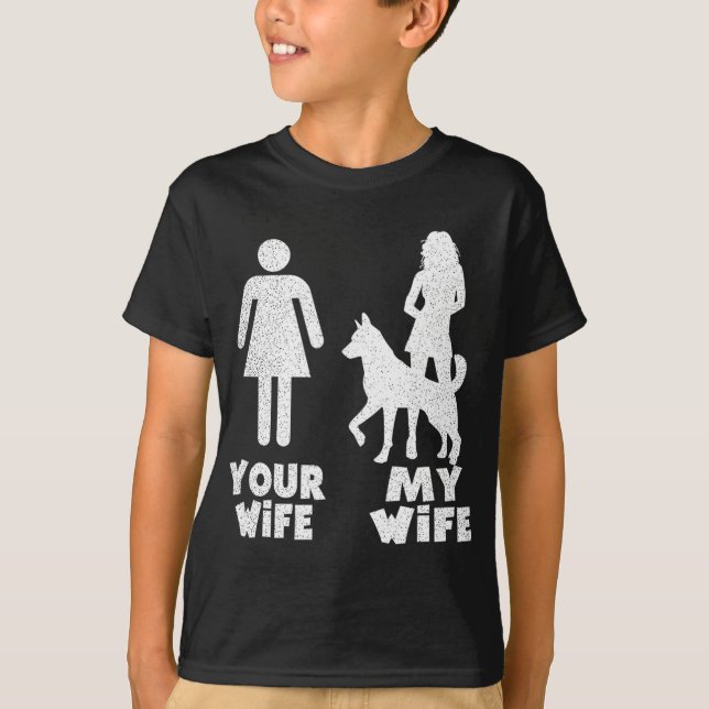 Camiseta Meu German shepherd Seu Presente De Esposa (Frente)