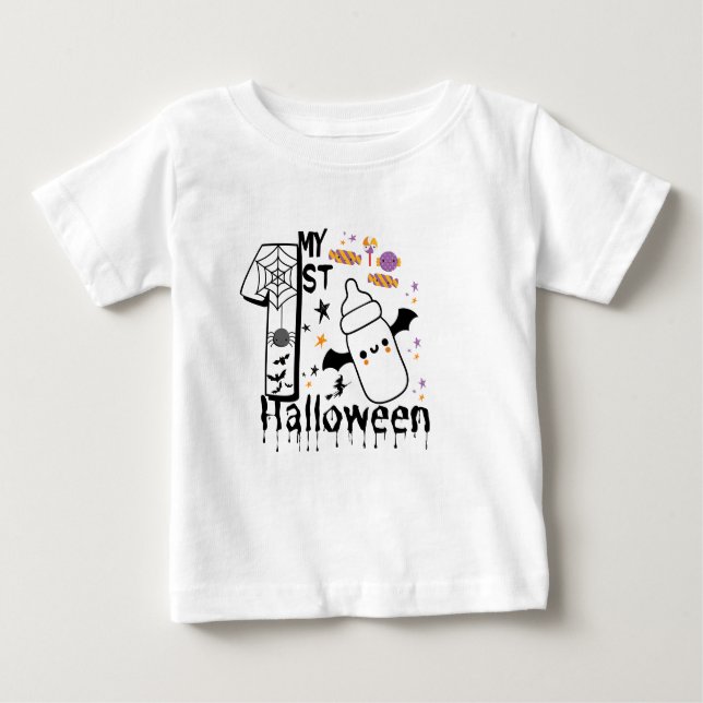 Camiseta meu hábito de bebê de 1rua de halloween (Frente)