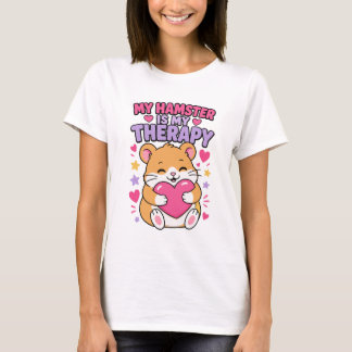 Camiseta Meu Hamster é Minha Terapia Amante de Hamster Fofo