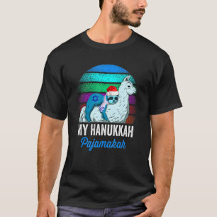 Camiseta Meu Hanukkah Pajamakah Chanukah Pajamas Sloth Meno