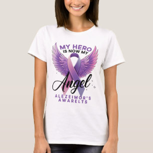 Camiseta Meu Herói agora é a consciência do meu Anjo Alzhei