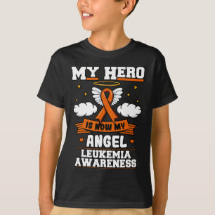 Camiseta Meu Herói Agora É Meu Angel Leukemia Verde Fita