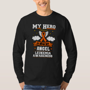 Camiseta Meu Herói Agora É Meu Angel Leukemia Verde Fita
