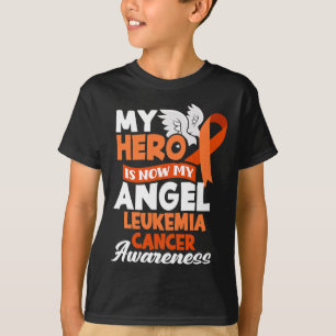 Camiseta Meu Herói Agora É Meu Anjo Apoio Leucemia Cancer