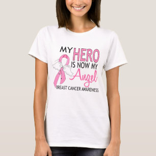 Camiseta Meu Herói Agora É Meu Anjo Câncer de Mama
