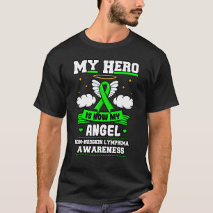 Camiseta Meu Herói Agora É Meu Linfoma Anjo Não Hodgkin Ver