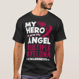 Camiseta Meu Herói É Agora Meu Anjo Múltiplo Mieloma Consci