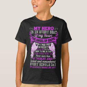 Camiseta Meu Herói é Coração Angel pensou que Alzheimer é g