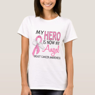 Camiseta Meu Herói É Meu Cancer Anjo Da Mama