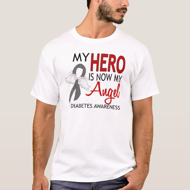 Camiseta Meu herói é meu diabetes do anjo (Frente)