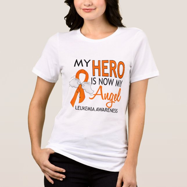 Camiseta Meu herói é minha leucemia do anjo (Frente)