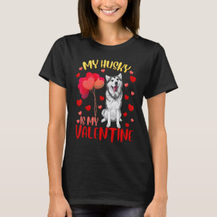 Camiseta Meu Husky É Meu Coração de Valentim Engraçado Husk