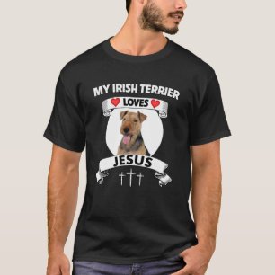 Camiseta Meu Irlandês Terrier ama Jesus Cristo da Família C