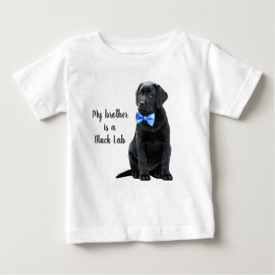 Camiseta Meu irmão é Black Lab - Black Labrador Puppy Boy