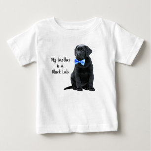 Camiseta Meu irmão é um Black Lab - Cachorro Preto Labrador