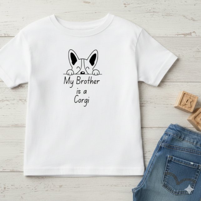 Camiseta 'Meu Irmão é um Corgi' Família Amorosa e Divertida (Criador carregado)
