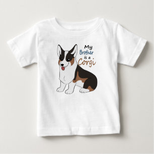 Camiseta Meu irmão é um Corgi Tricolor