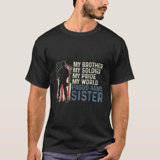 Camiseta Meu Irmão Meu Soldado Herói Orgulho Mulheres Irmãs