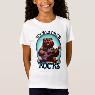 Camiseta Meu Irmão Rocks! Urso Colorido