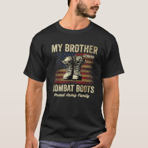 Camiseta Meu Irmão Veste Combate Botas Orgulhosa Família