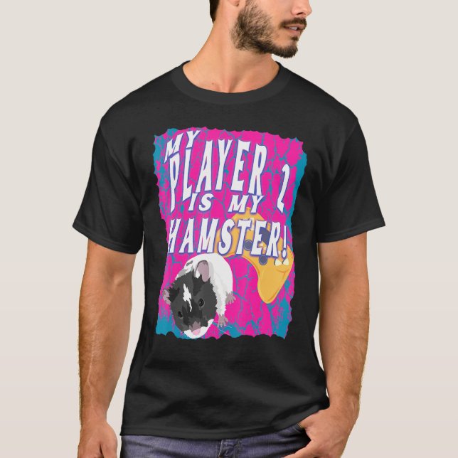 Camiseta Meu Jogador 2 É Meu Jogador De Vídeo De Hamster (Frente)
