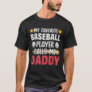 Camiseta Meu Jogador de Baseball Favorito Me Chama de Pai