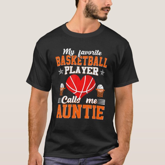 Camiseta Meu Jogador De Basquete Favorito Me Chama De Tia M (Frente)