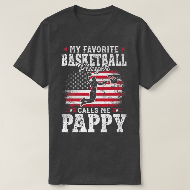 Camiseta Meu Jogador De Basquete Favorito Me Chama Pappy Fa (Frente do Design)