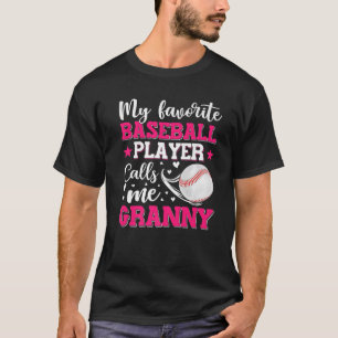 Camiseta Meu Jogador De Beisebol Favorito Me Chama De Avó 