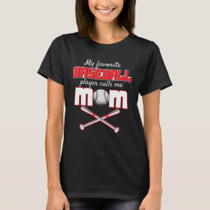 Camiseta Meu jogador de beisebol favorito me chama de mãe