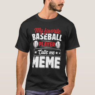Camiseta Meu jogador de beisebol favorito me chama de Mãe M