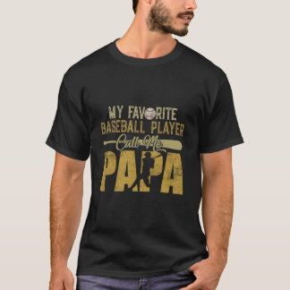 Camiseta Meu Jogador de Beisebol Favorito Me Chama de Papai