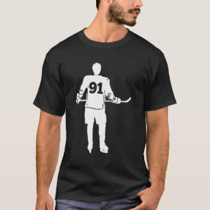 Camiseta Meu Jogador de Hóquei Favorito Número 91 Fã de Hoc