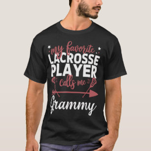 Camiseta Meu Jogador de Lacrosse Favorito Me Chama Vovó